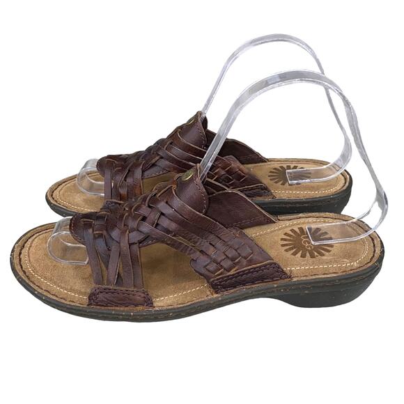 UGG Women’s Karla Brown Leather Boho Casual Sandals Size US 6 - Picture 8 of 11